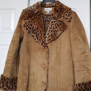 maxi suede faux fur coat size 8